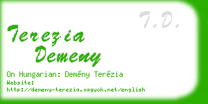 terezia demeny business card